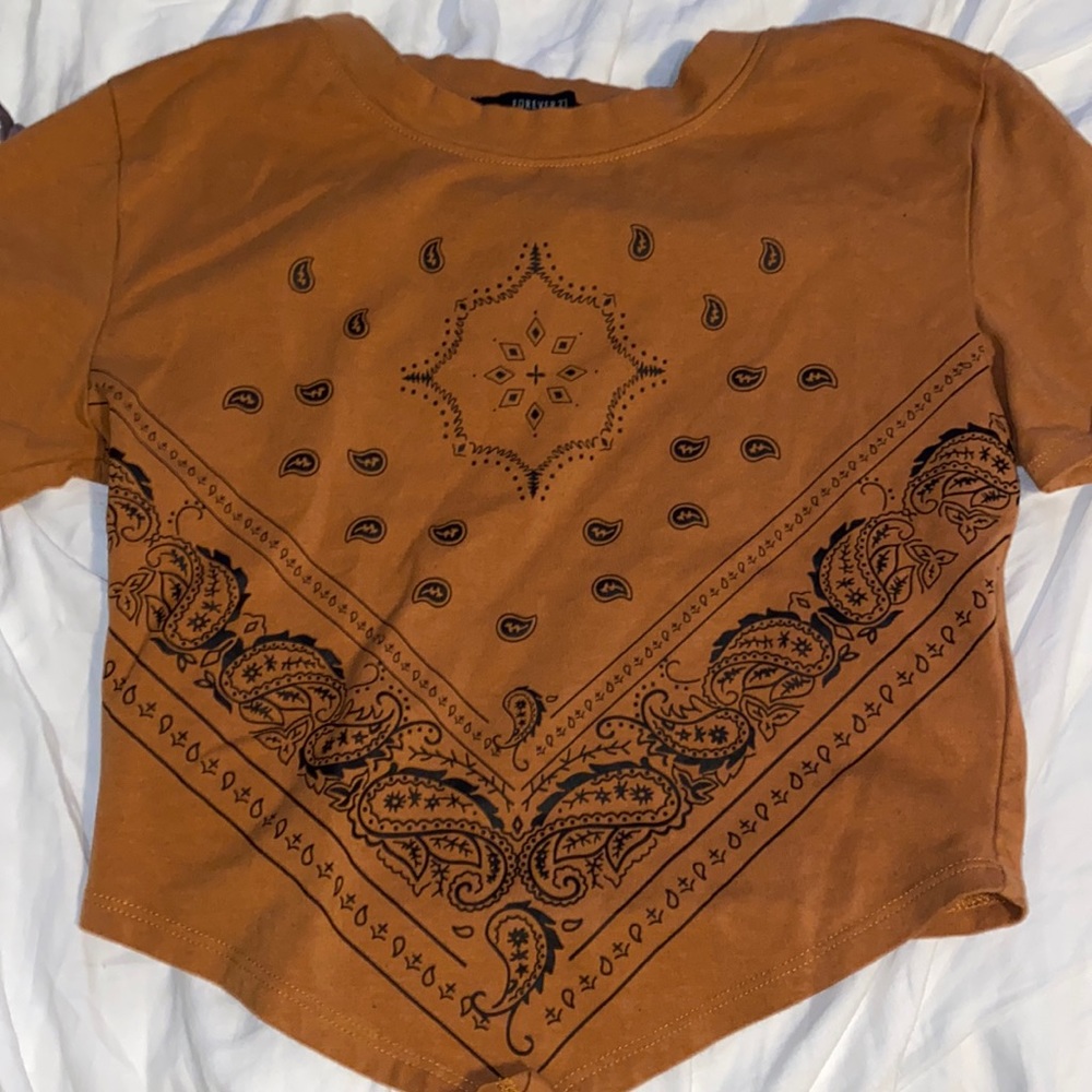 Trendy Rust Colored Bandana Top
